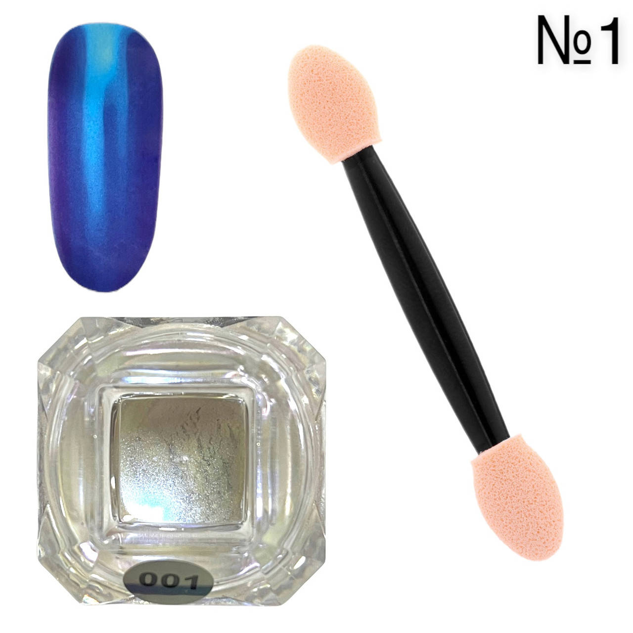 

Зеркальная втирка Magic Mirror Powder для дизайна ногтей № 1