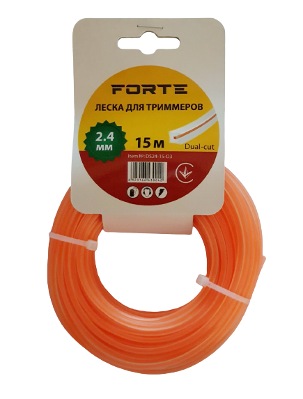 

Леска для мотокос 2.4 мм х 15 м с сердечником Forte (DS24-15-03)