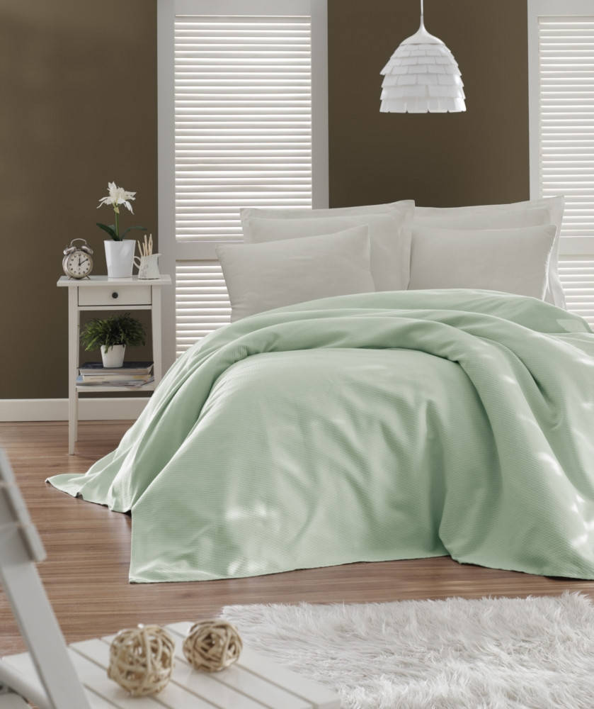 

Покрывало пике Enlora Home - Casuel mint ментоловый вафельное 200*235