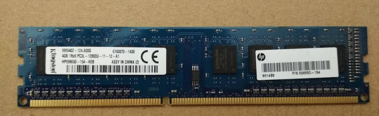 

4GB DDR3L 1600MHz Kingston PC3L 12800U 1Rx8 RAM Оперативная память