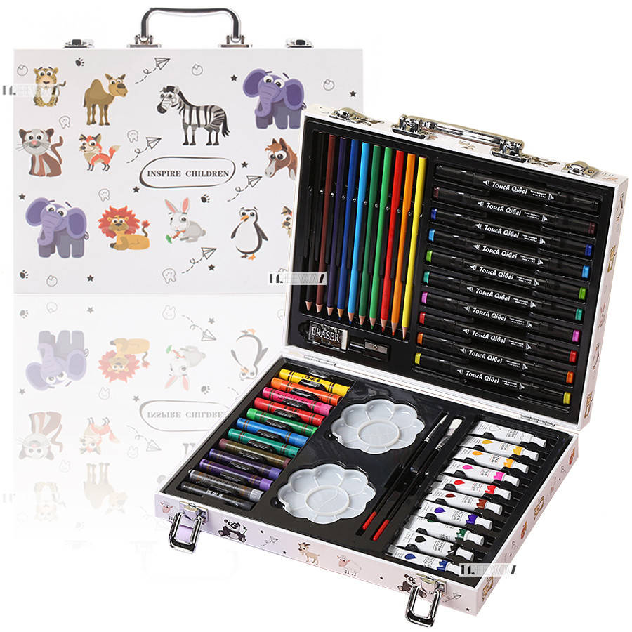 

Набор для творчества (рисования) для детей (для девочек, для мальчиков) в чемодане 48 предметов (карандаши,