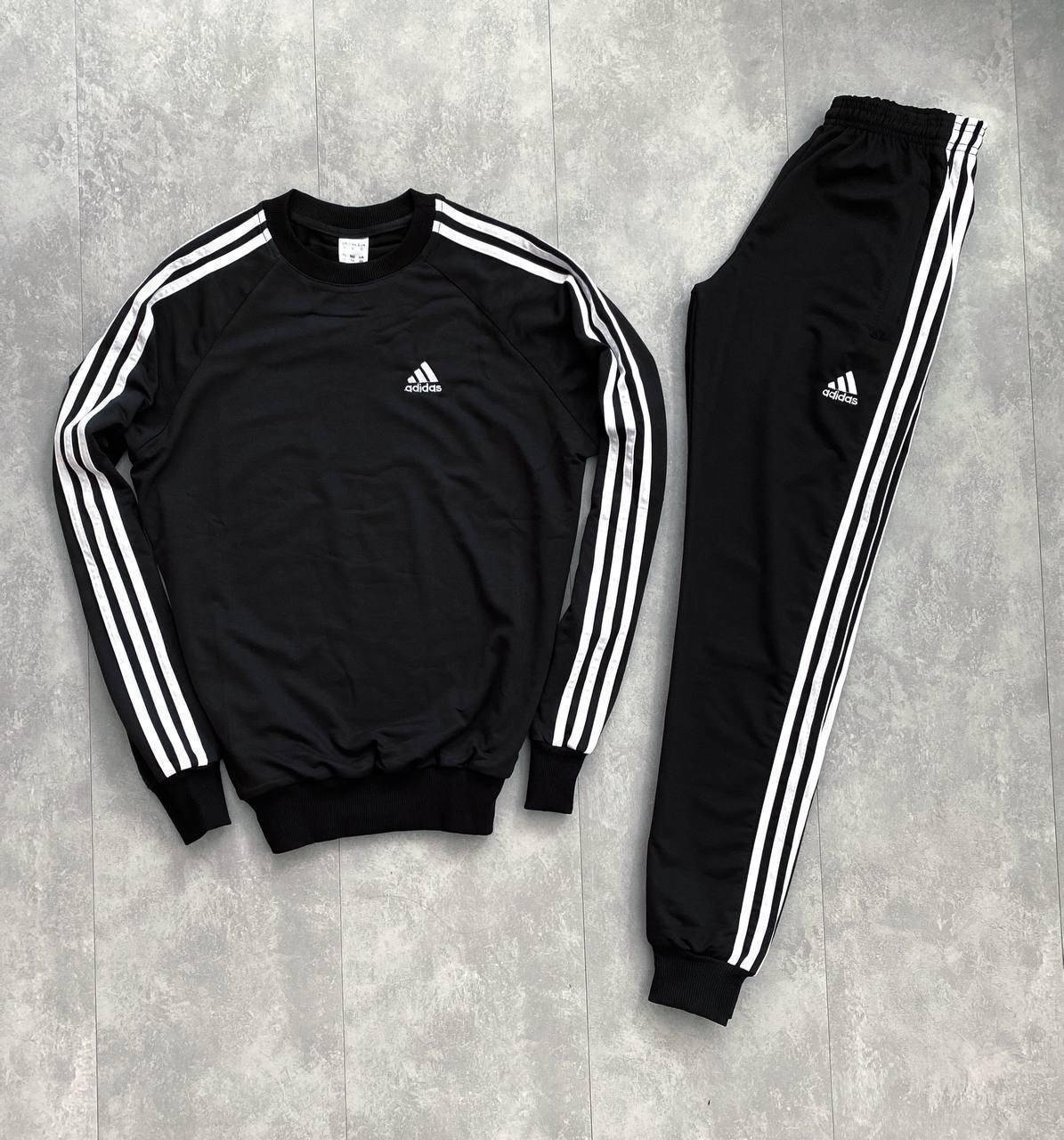 

Черный костюм Adidas с карманами | Мужской спортивный костюм Адидас