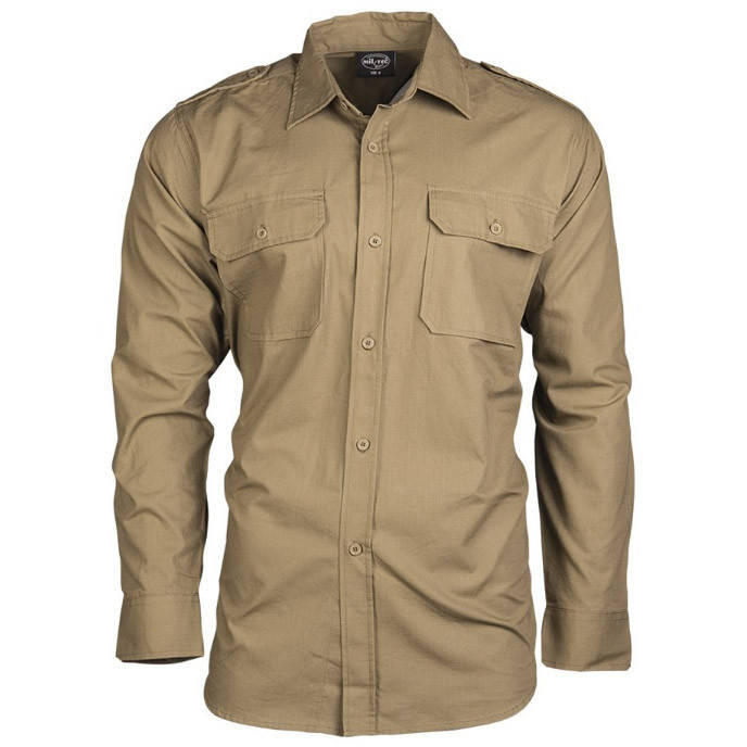 

Тактическая рубашка Mil-Tec Ripstop Coyote D/R (10915005) M, Койот