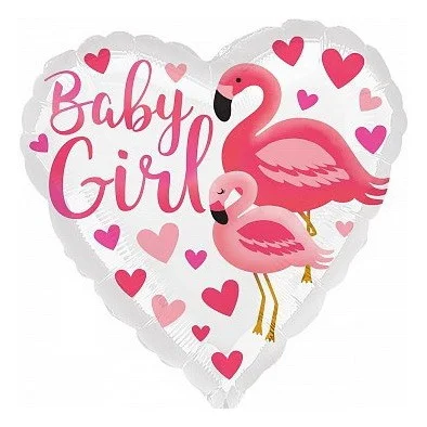 

Фольгированный шарик КНР 18" (45 см) Круг baby girl фламинго, Разные цвета