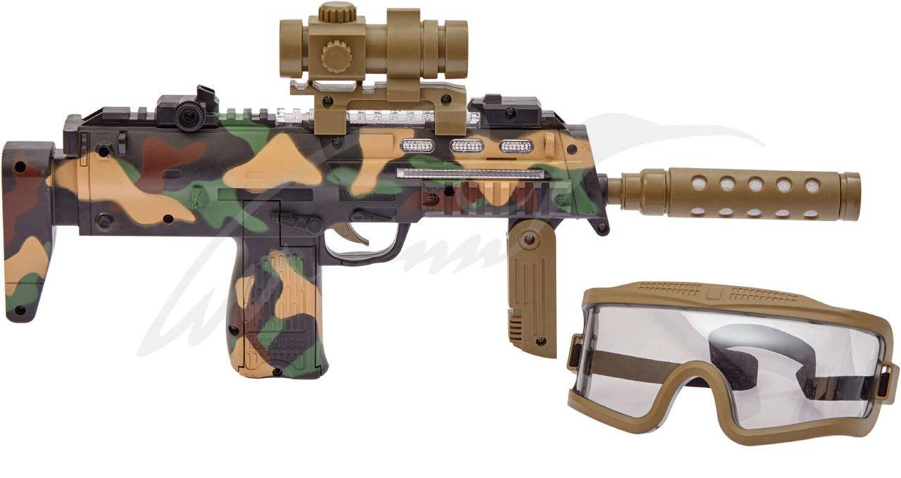 

Автомат свето-звуковой ZIPP Toys HK MP7 в наборе с очками, Коричневый