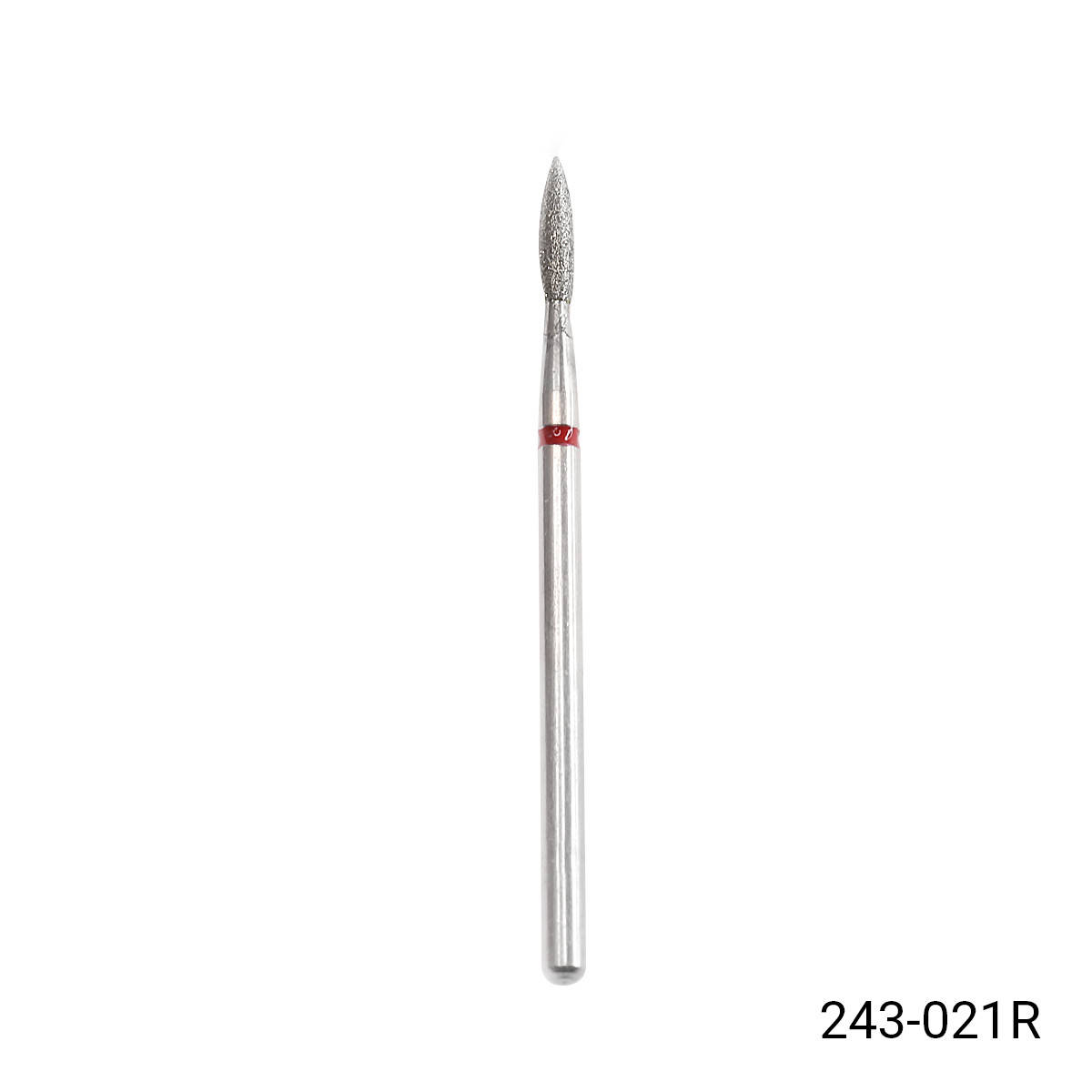 

Алмазная насадка для кутикулы, пламя, красная насечка 243 - 021R, Красный