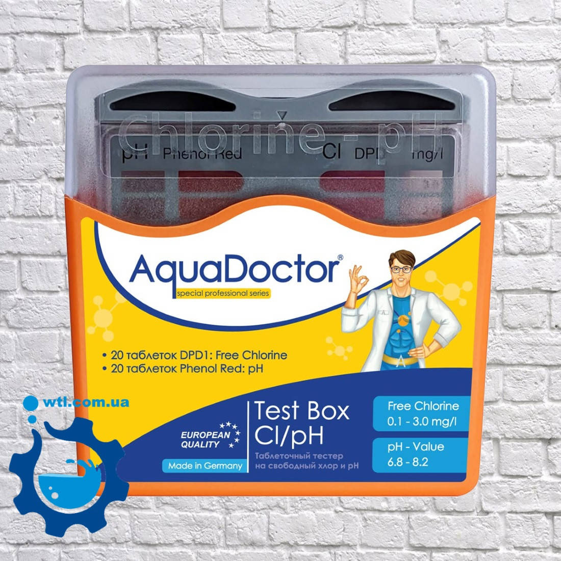 

Таблеточный тестер для бассейна Aquadoctor Box pH и CL Германия | Тестер для проверки уровня pH и хлора