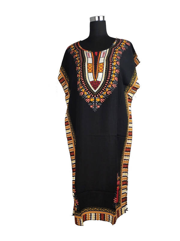 

Летняя туника с орнаментом - штапель черная C2853, Черный