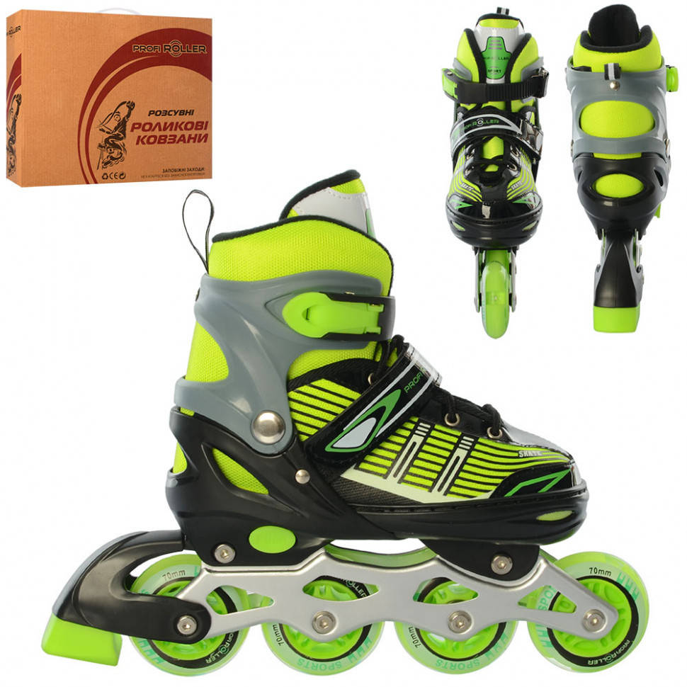 

Ролики раздвижные A 4139-M размер (35-38) (Салатовый), Time Toys, Зелёный