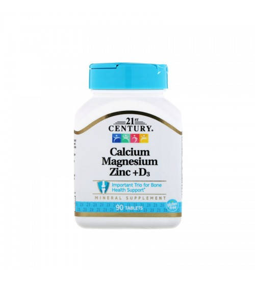 

21st Century Calcium Magnesium Zinc+D3 90 таблеток
