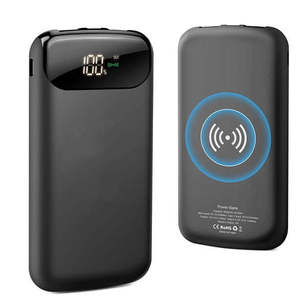 

Power Bank с беспроводной зарядкой Shine 8000mAh Black