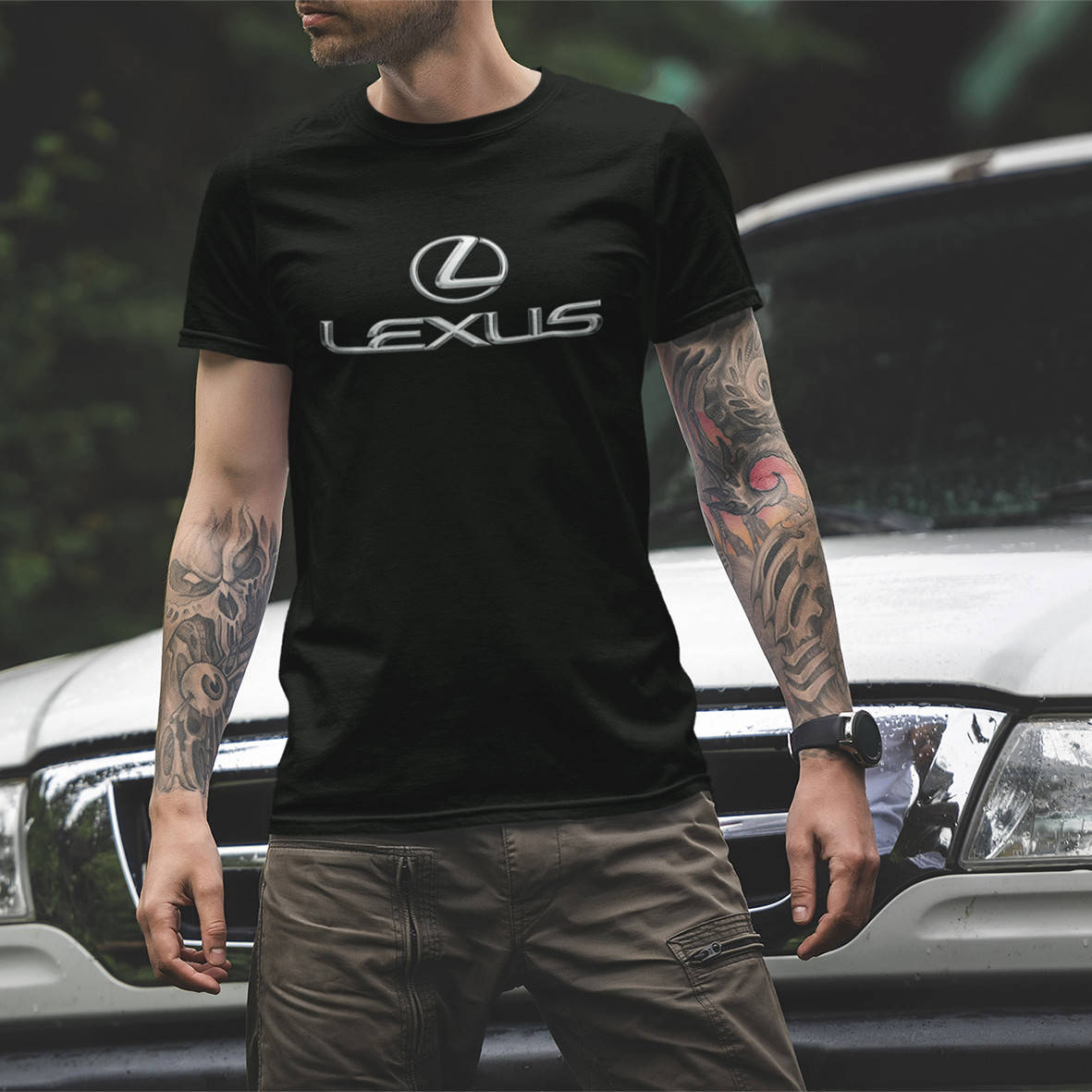 

Футболка Lexus ( Лексус) Белый, S