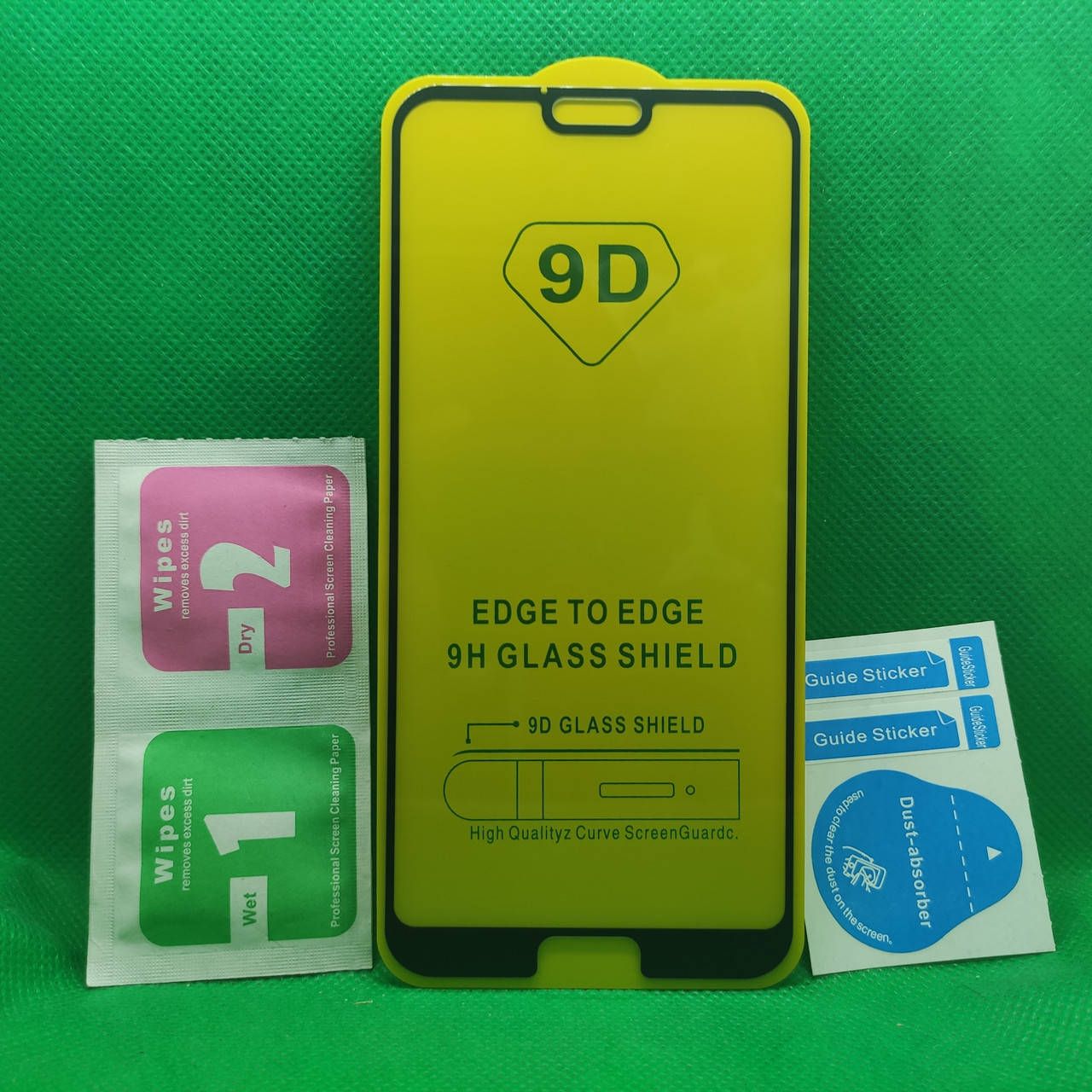 

Защитное стекло для Huawei P20 Full Glue 9D 9H на весь экран телефона клей по всей поверхности Черный