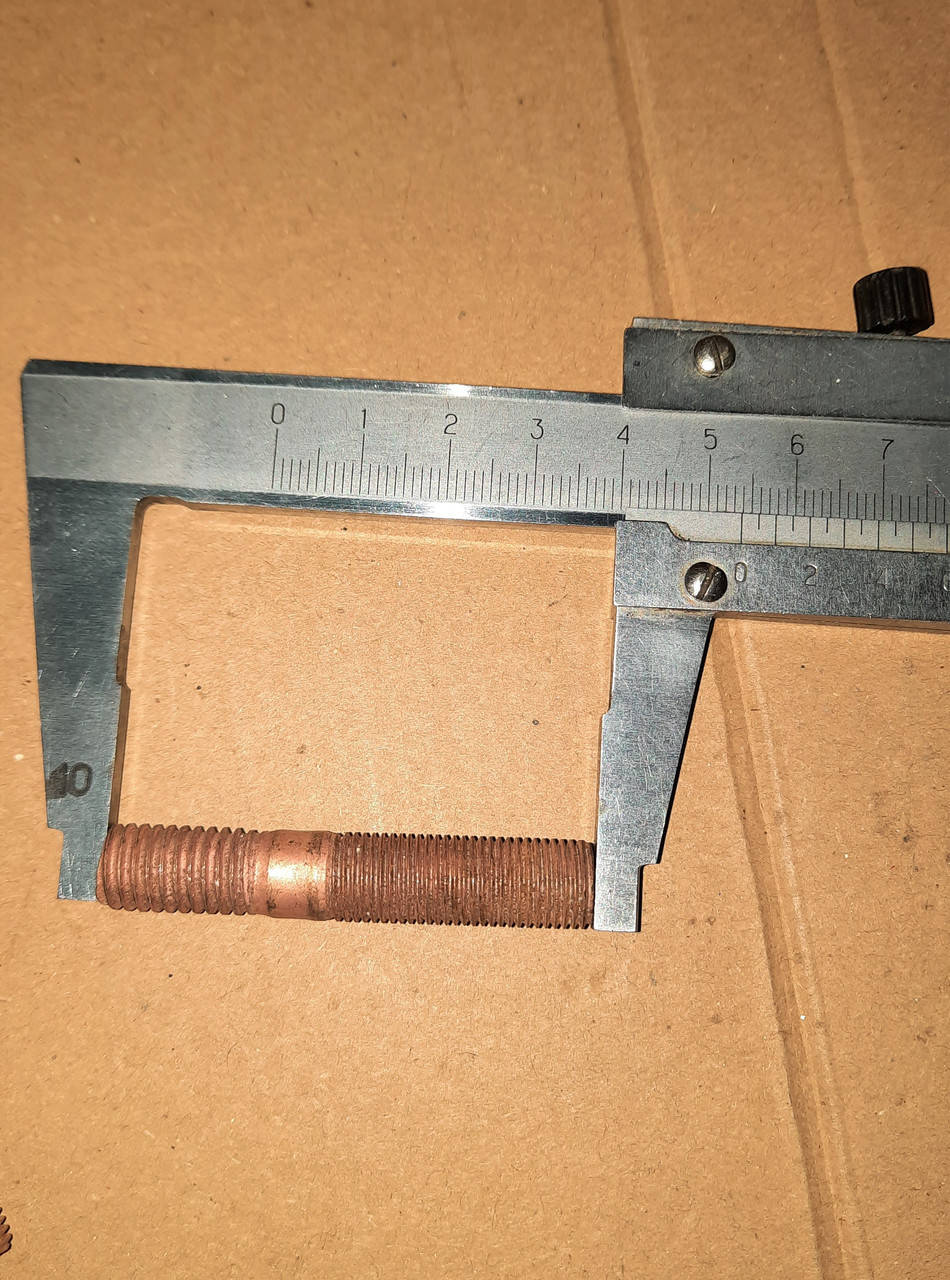 

Шпилька омедненная М10х1х38 приемной трубы L 55мм