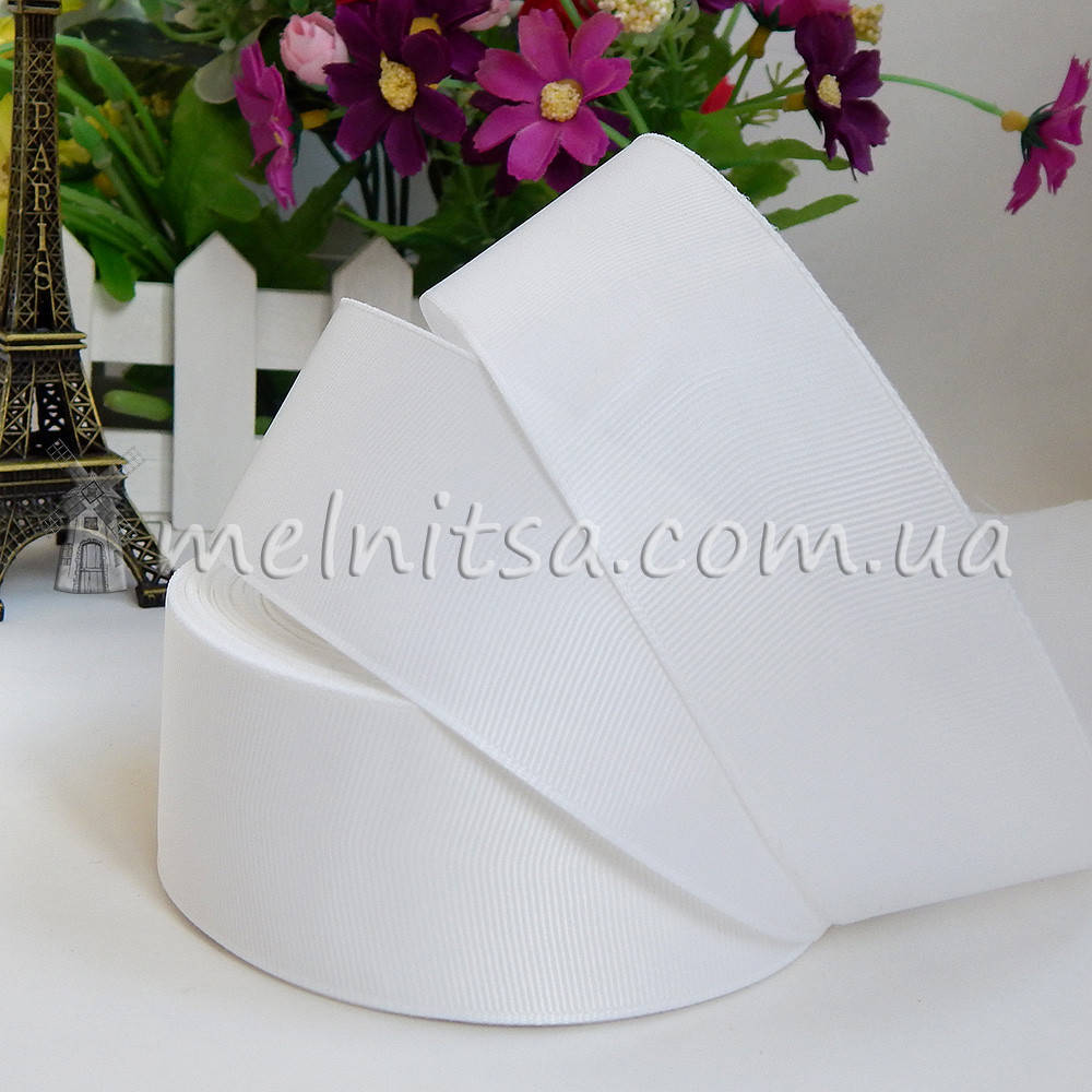 

Лента репсовая белая, 4 см, Белый