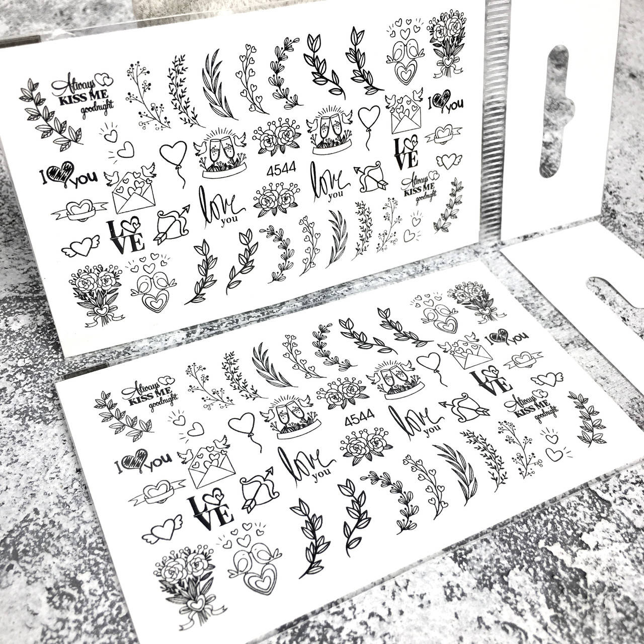 

Слайдер-дизайн, водные наклейки для ногтей №4544, Разные цвета