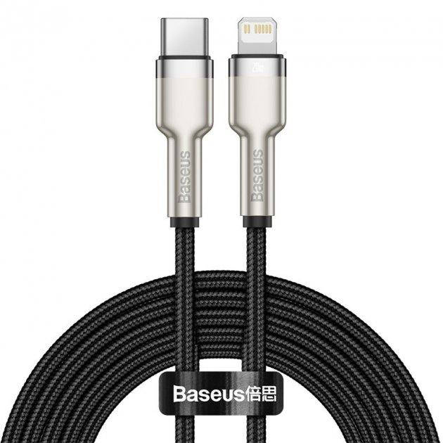 

Кабель Baseus Cafule Series Metal Data Cable Type-C to iP PD 20W 2m Black, Черный