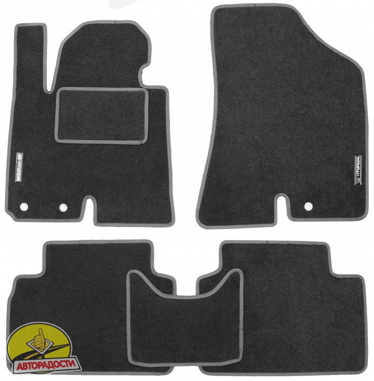 

Коврики в салон для Hyundai ix-35 '10-15 текстильные, серые (Стандарт), Серый