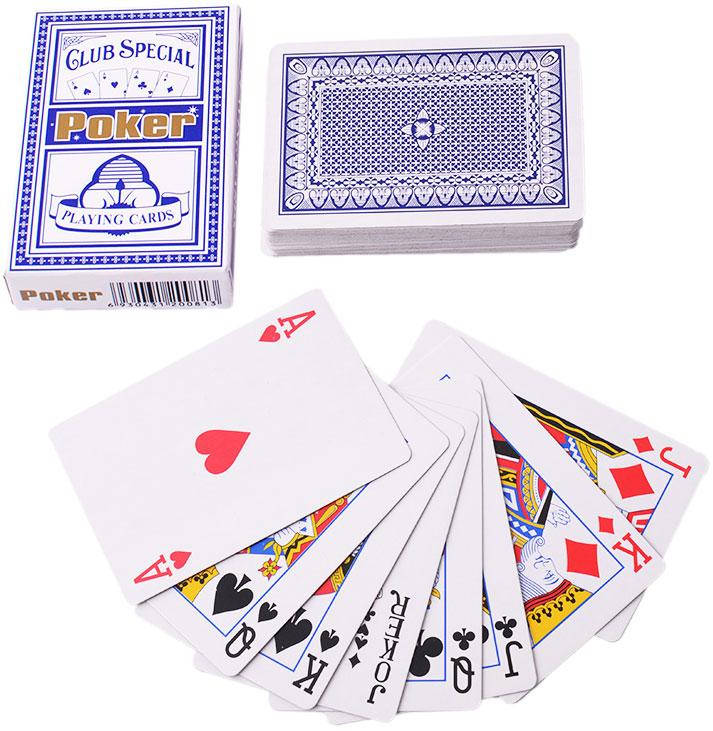 

Карты игральные (54шт/кол) POKER Club Special (синяя рубашка) Y-001