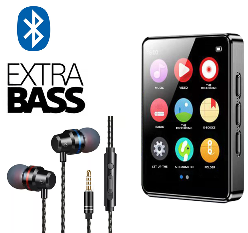 

MP3 / MP4 плеер Bluetooth + вакуумные наушники. Мп3 / Мп4 плеер с блютуз для спорта, бега Jood U22-S6
