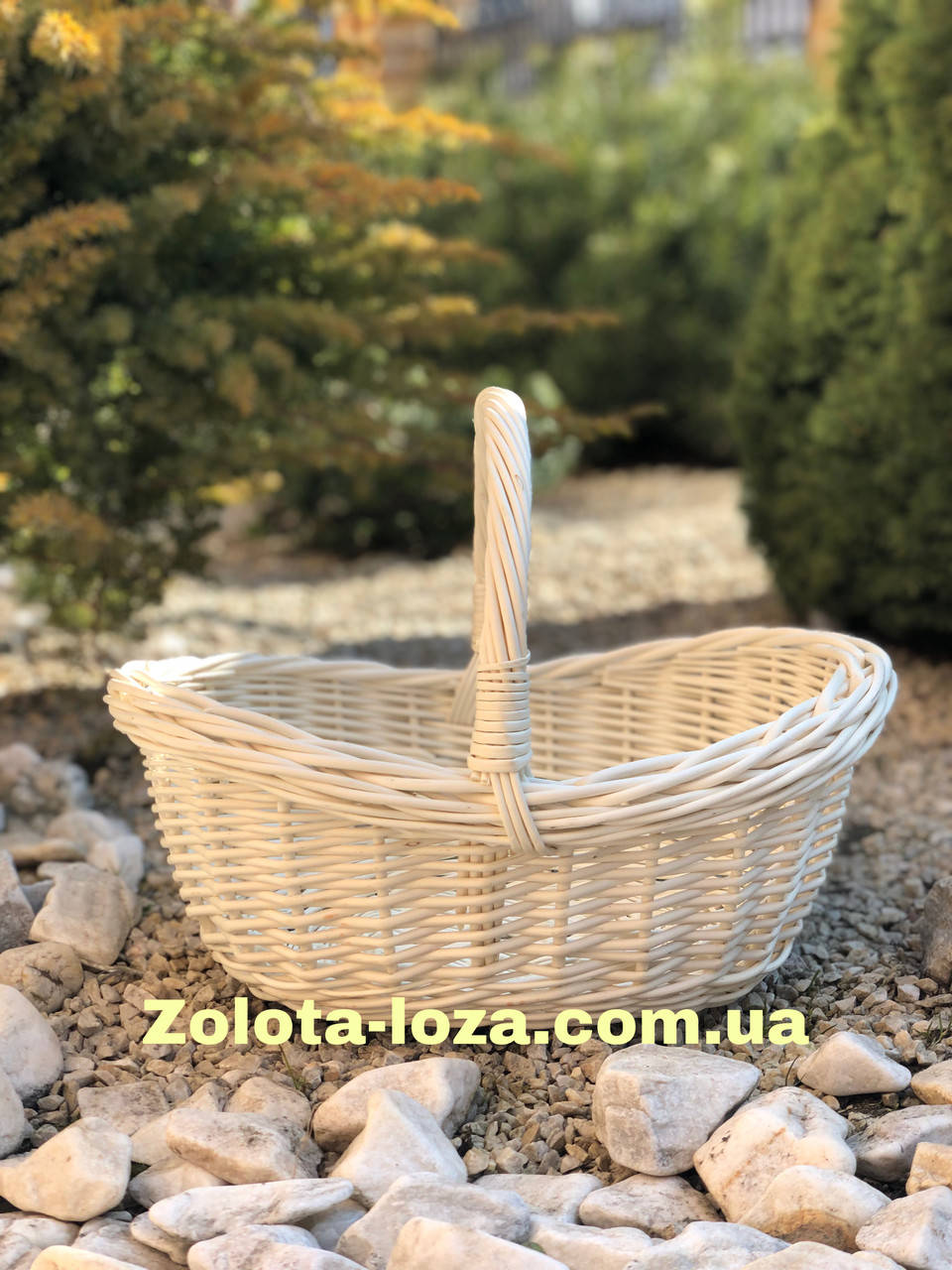 

Корзина "Лодочка" выбеленая из цельной лозы. Арт:30112