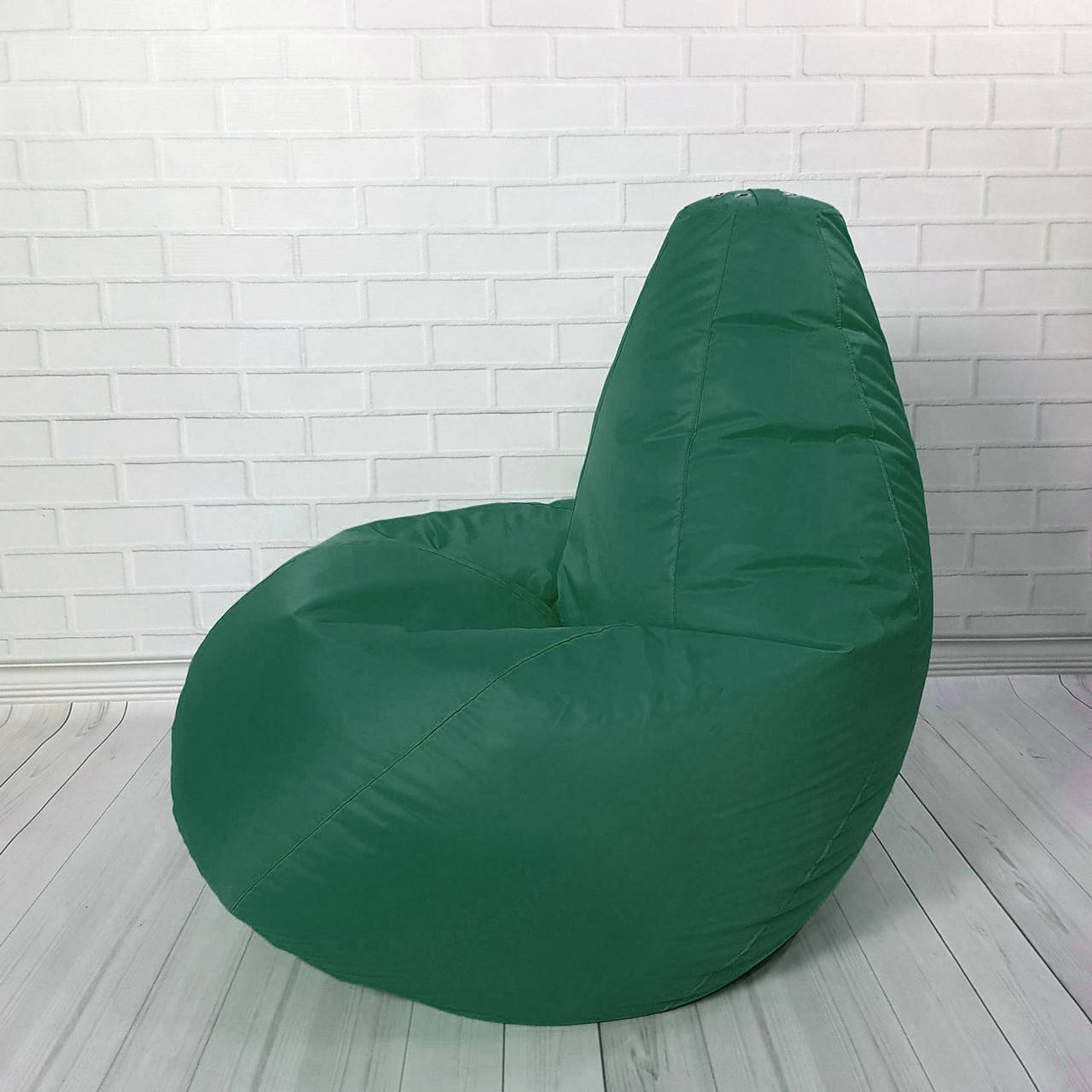 

Кресло мешок Груша Оксфорд темно зеленое Размер на выбор , Несъемный чехол