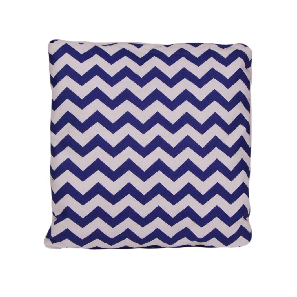 

Подушка, 30*30 см, (хлопок), (зигзаги синие), Синий