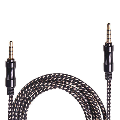 

Кабель аудио AUX 3,5 мм 1,5м,ткань (Black/Gold) (AUX Bk/Gd), Черный