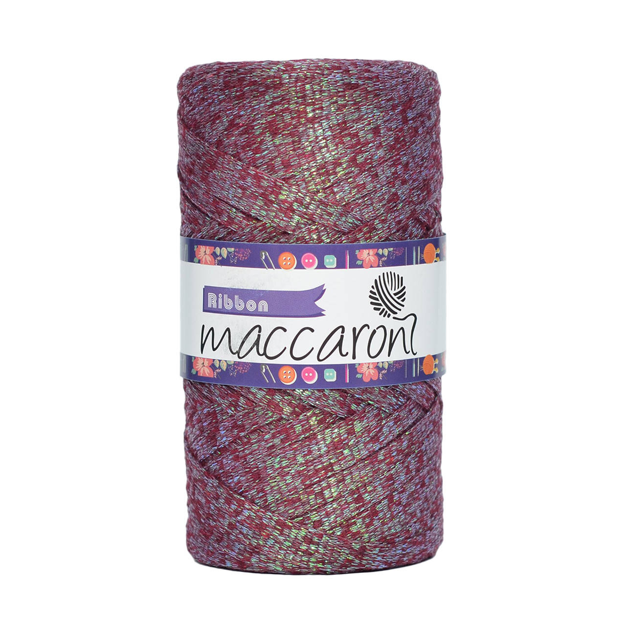 

Ленточный шнур Maccaroni Ribbon Glitter 6 mm Марсала