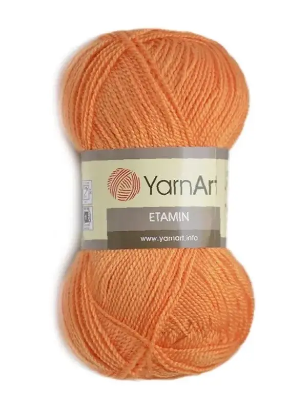 

Пряжа Турецкая акриловая YarnArt Etamin Ярнарт Этамин 100% акрил Летняя 446- оранжевый