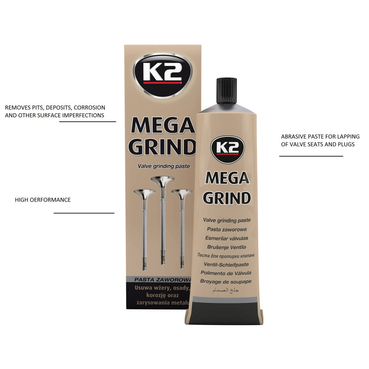 

Паста для притирання клапанов K2 MEGA GRIND 100 г (W160)