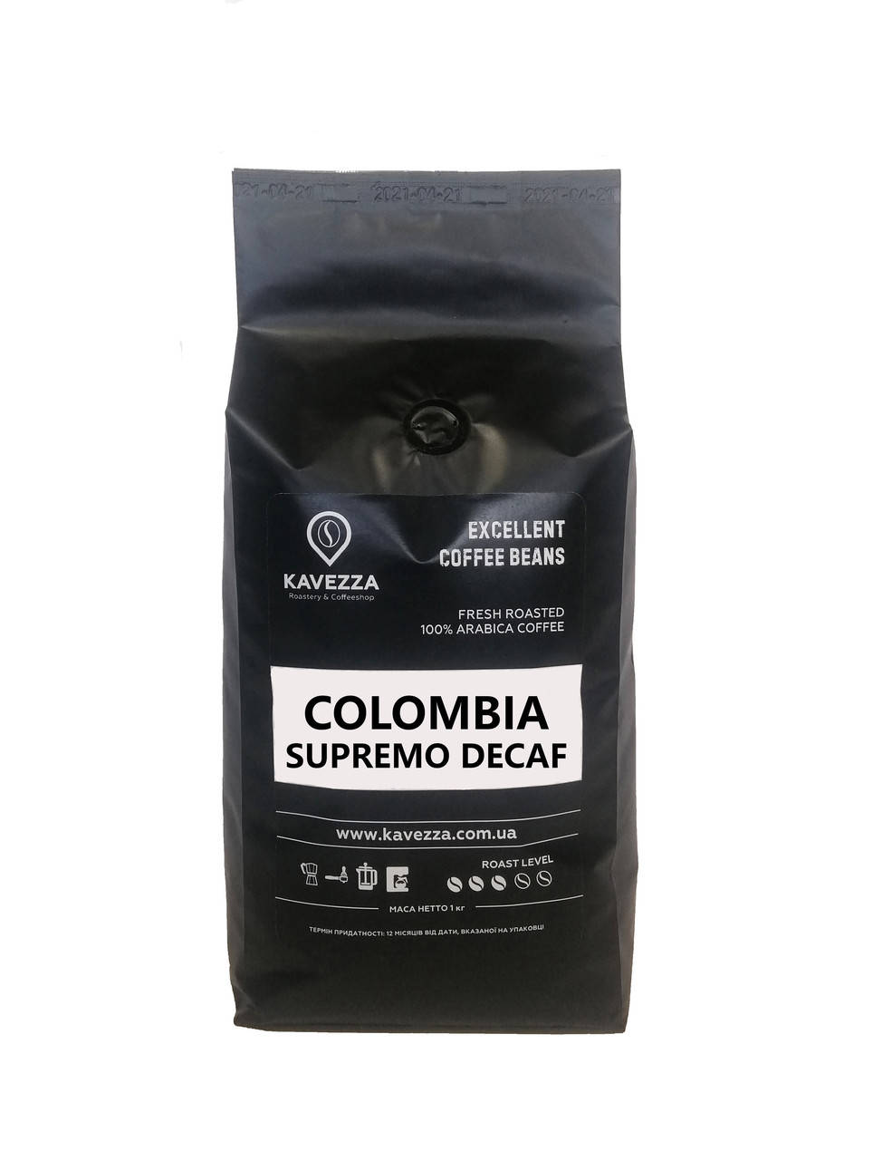 

Колумбія Супремо без кофеїну (Colombia Supremo Decaf), 1 кг (100% арабіка)