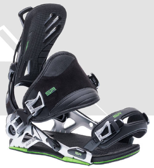 

Топовые крепления для сноуборда SP Mountain black/green салатово-черные