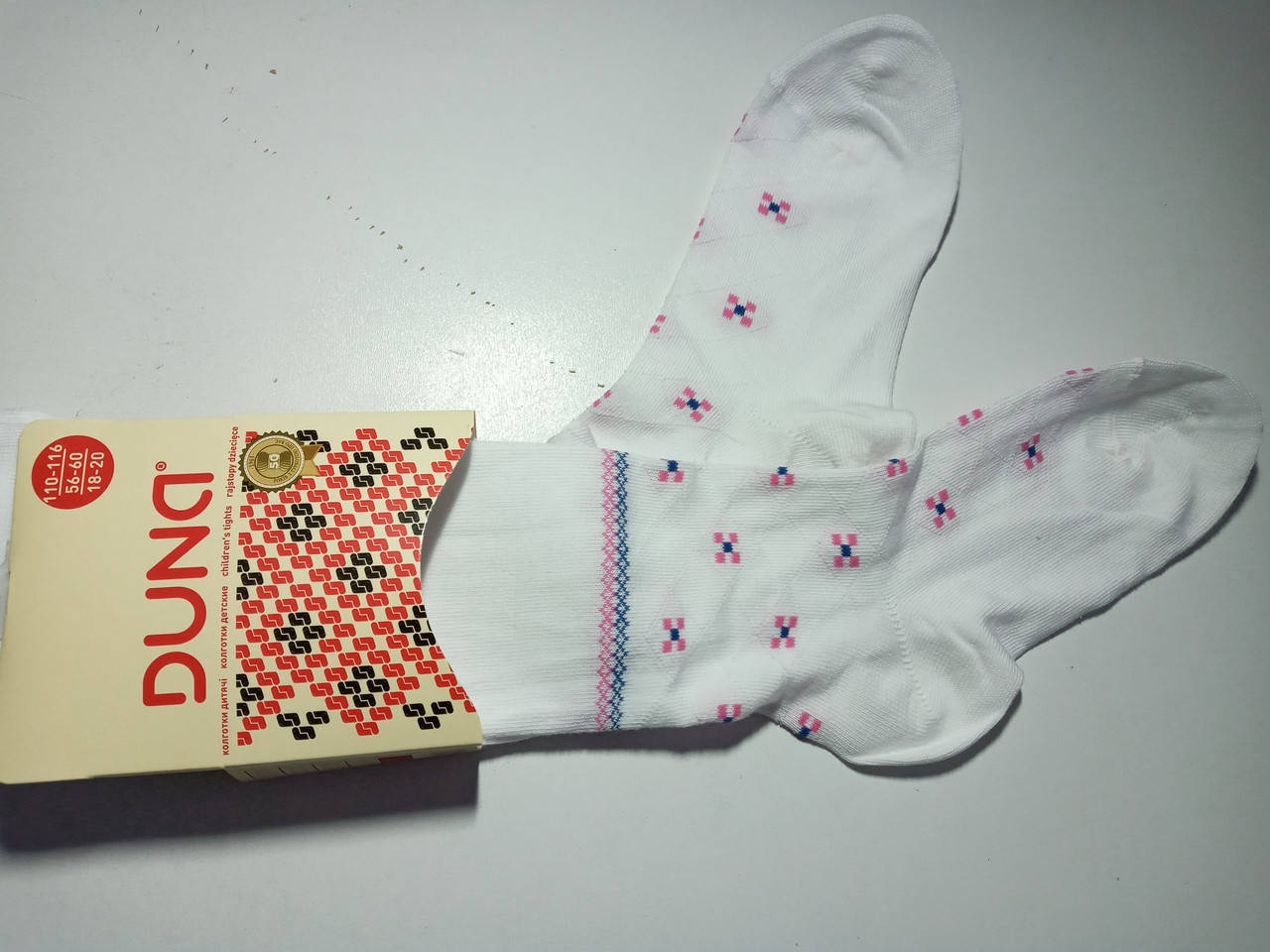 

Колготки детские демисезонные укр. арнамент 110-116 ТМ "Дюна" 440-1871-белый