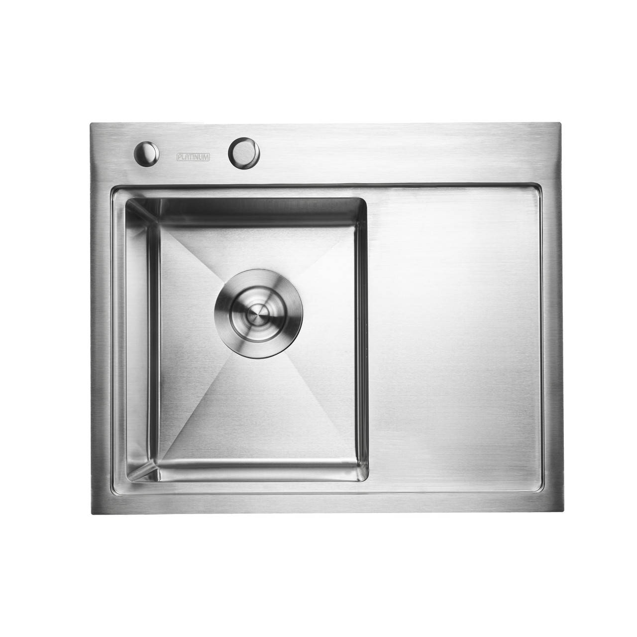 

Мойка кухонная Platinum Handmade 58*48 из нержавеющей стали левая\правая + подарок