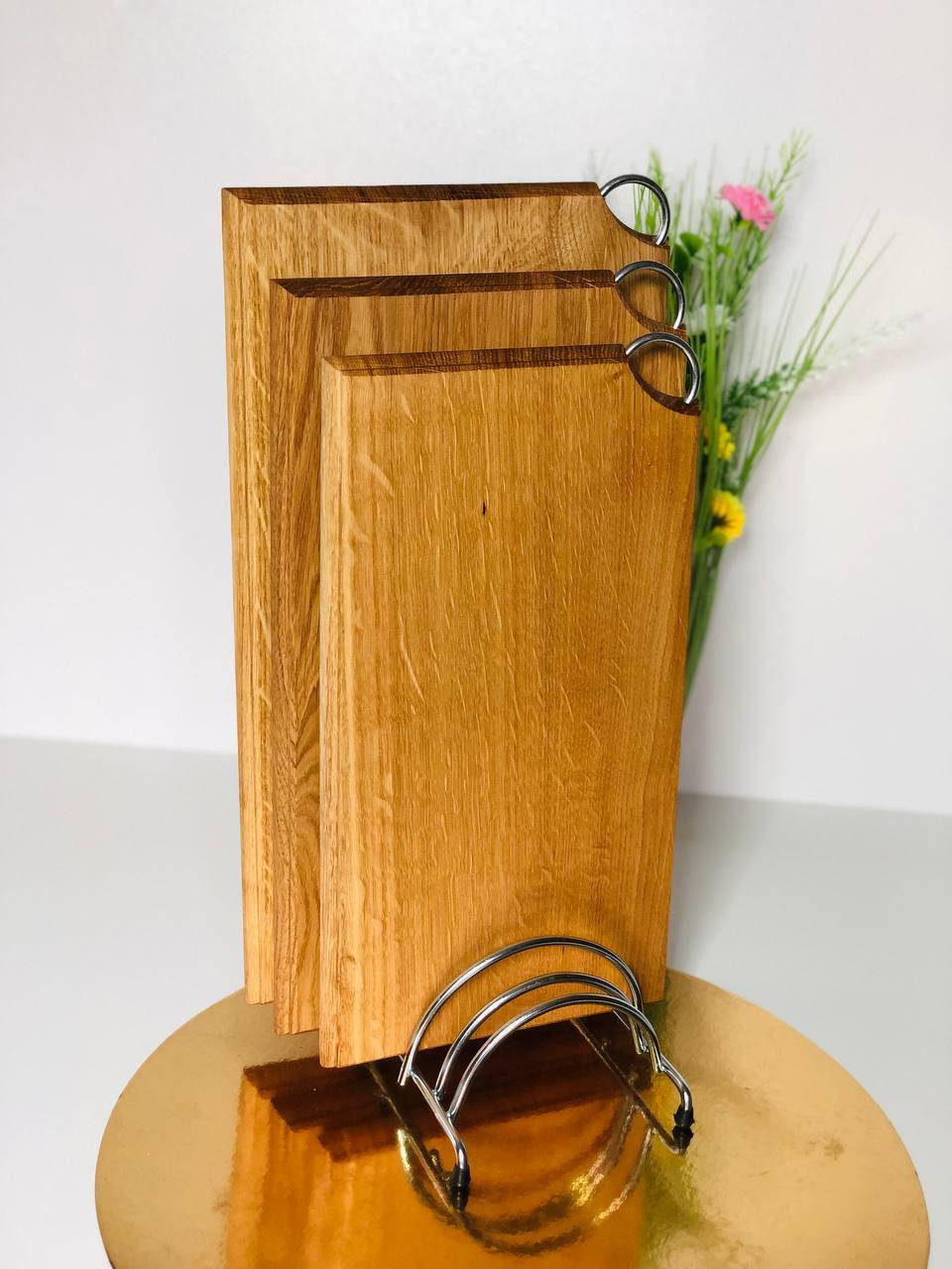 

Набор деревянных досок с подставкой для кухни. Дубовые, Дуб