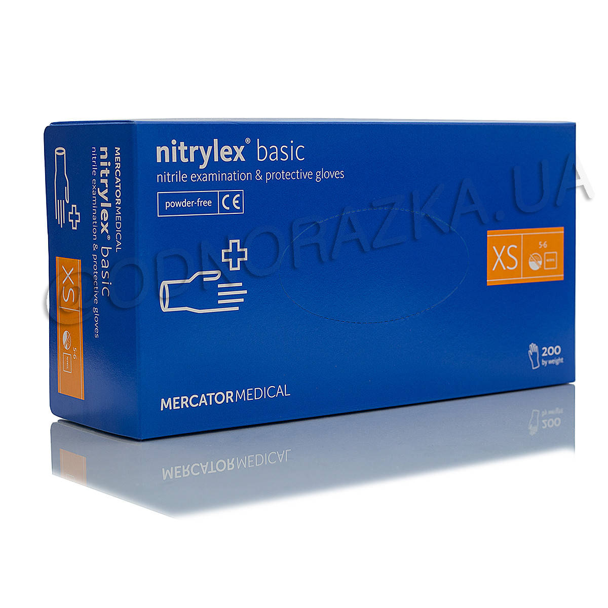 

Перчатки нитриловые Nitrylex Basic, размер , cиние, 200 шт, Синий