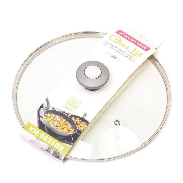

Крышка стеклянная Kamille KM-0825GR 26 см, Прозрачный