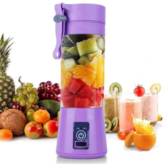 

Фитнес-блендер Smart Juice Cup Fruits, портативный миксер, шейкер с USB фиолетовый