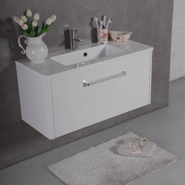 

Тумба с умывальником Fancy Marble (Буль-Буль) Fiji 90 Annabelle белый