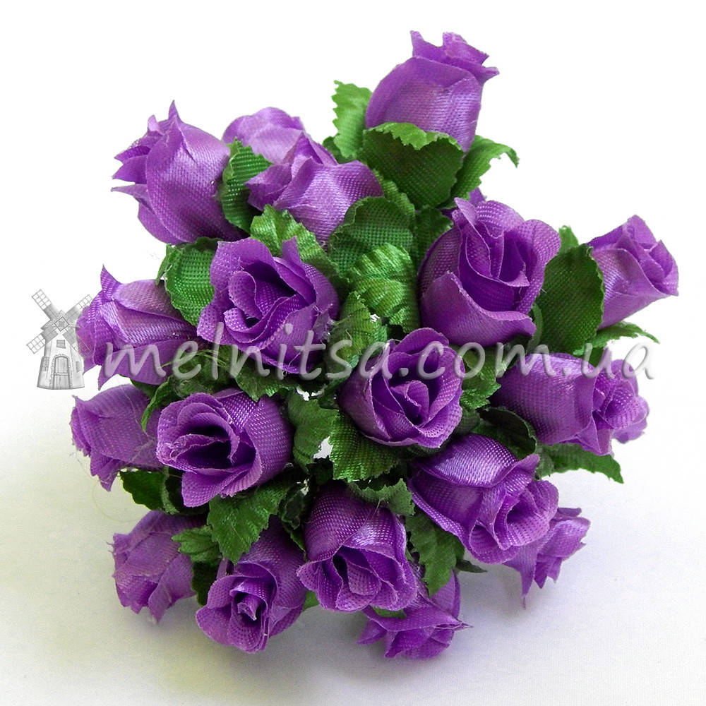 

Букет розочек ткань, 2 см, сиреневые (10 шт)