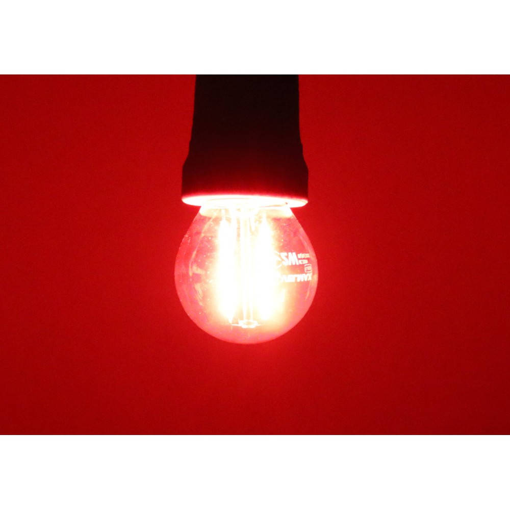

LED лампа VELMAX V-Filament-G45 2W E27 красная 200Lm