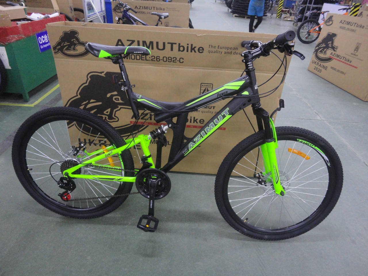 

Горный подростковый двухподвесный велосипед Azimut Power 24"GD рама 17" комплектация Shimano собран в коробке