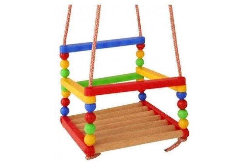 

Подвесная детская качеля деревянная Бамсик, Разные цвета