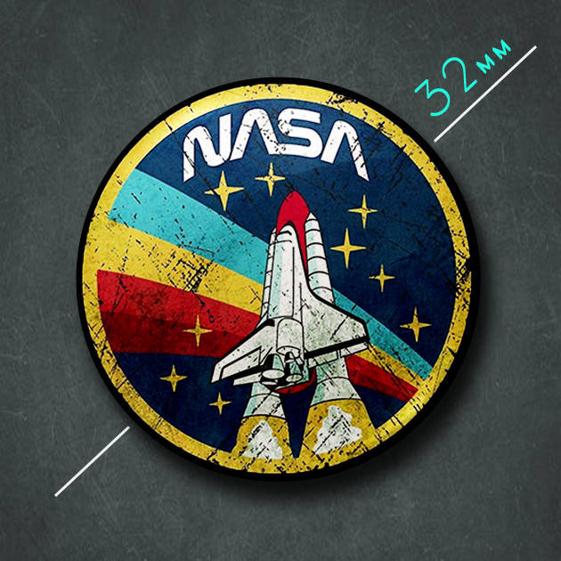 

"NASA / НАСА" значок круглый на булавке Ø32 мм