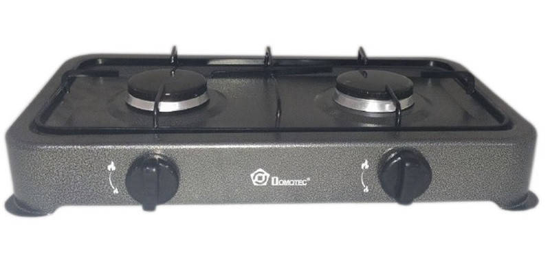 

Плита газовая настольная Domotec MS 6602 на 2 конфорки, серая