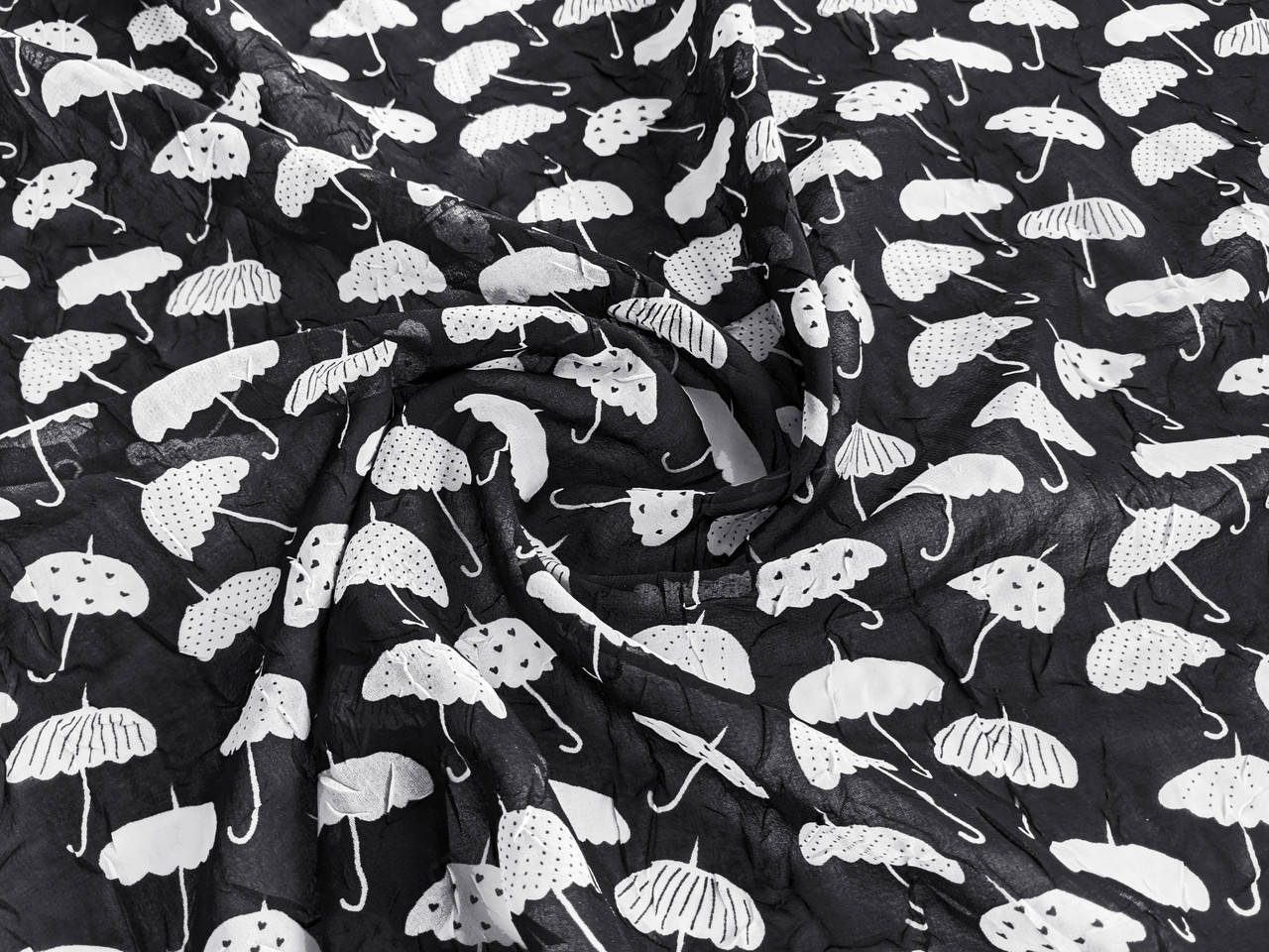 

Шифон креш зонтики, черный