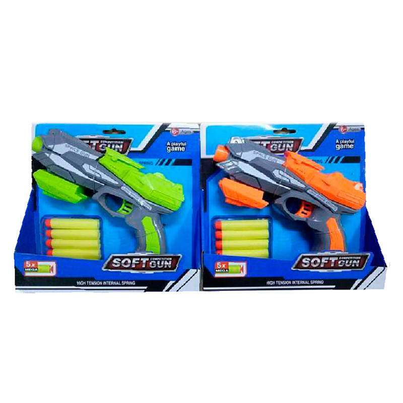 

Игрушечный пистолет 826-25, поролон. пули, 2 цвета