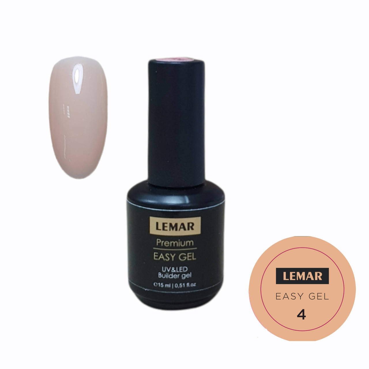 

Гель LEMAR Premium EASY GEL №4 - бежевый,15мл