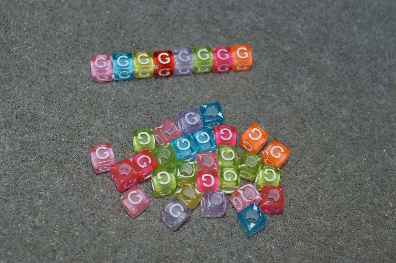 

Бусинки кубики английский алфавит. " G "